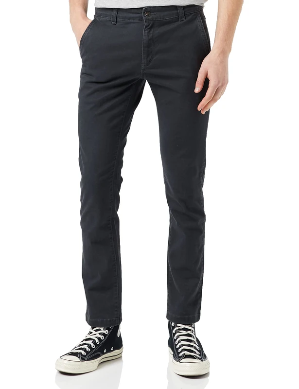 James Harvest Men's Officer Chino Casual Pants, Grey, 30-32