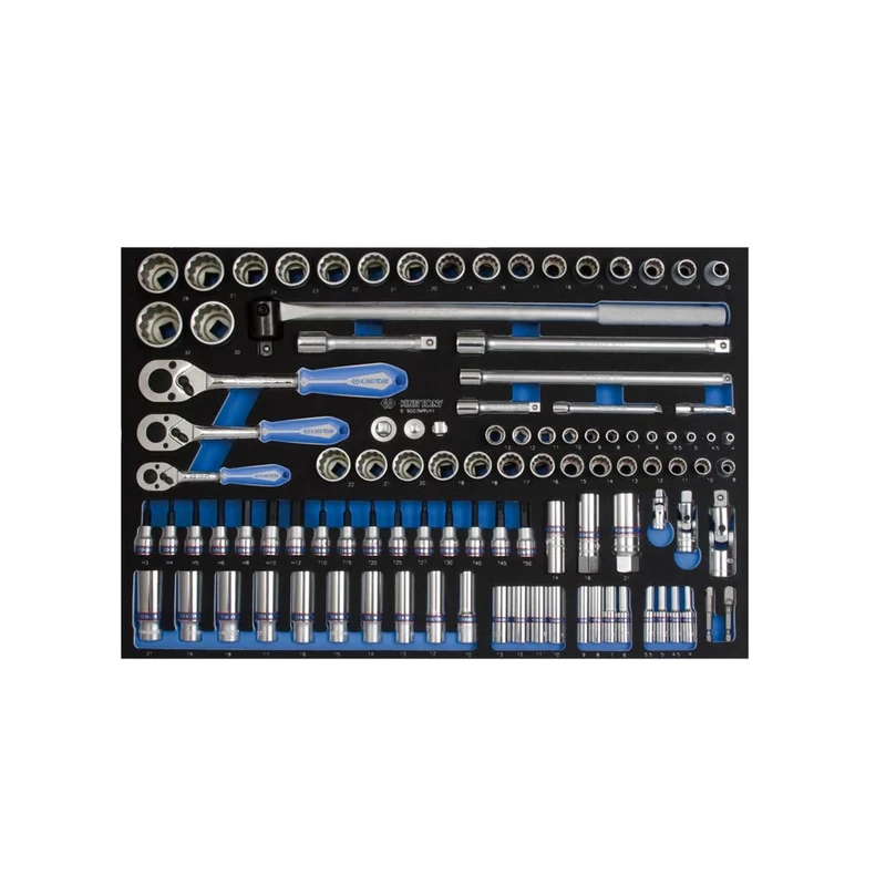 KING TONY 9-9003MRV01 Socket Wrench Set For Eva Trolley, 3/4 Inch Drive, 14 Pieces