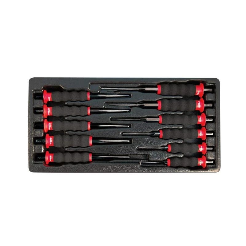 KING TONY 9-1011GP Sheathed Centre Punch Set for Tool Trolley, 11 Pieces