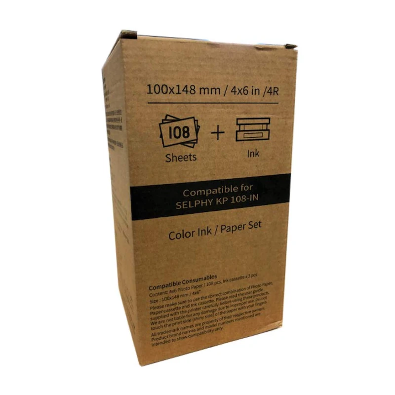 Hiti Cartridge and Paper for Canon Selphy CP1200 CP1300 CP1000 CP910 CP900, 100 x 148 mm/3 Ribbon + 108 Sheets of Photo Paper, 1, 4 Colours - Image 1