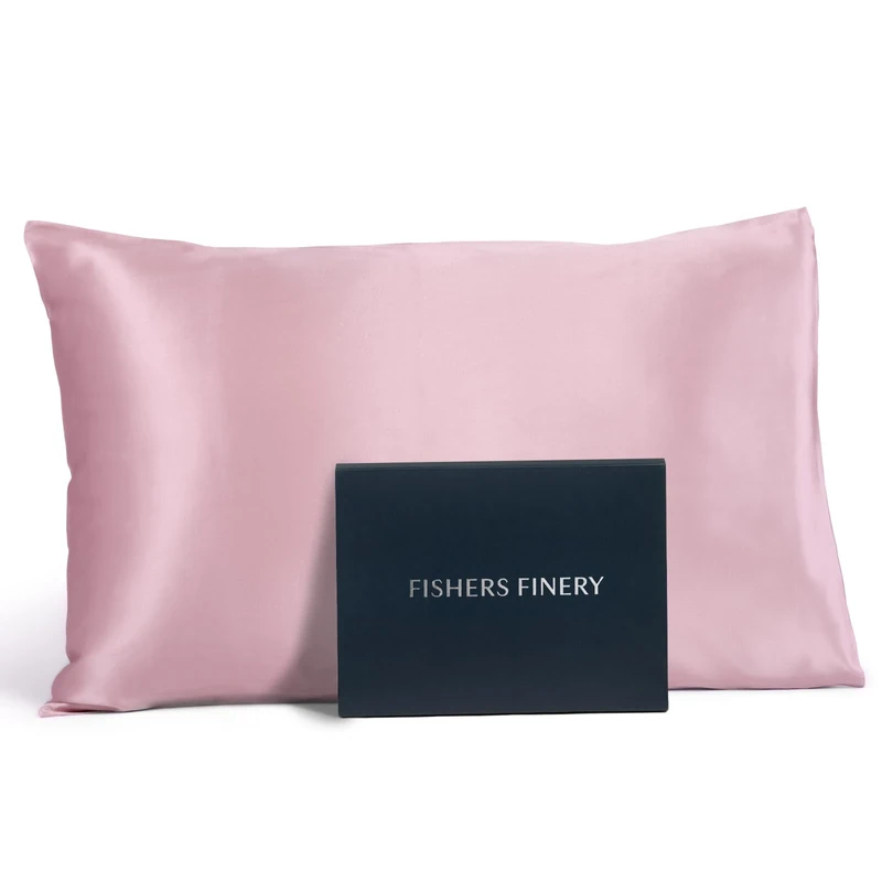 Fishers Finery 25mm 100% Pure Mulberry Silk Pillowcase, Good Housekeeping Winner (English Rose, Standard)