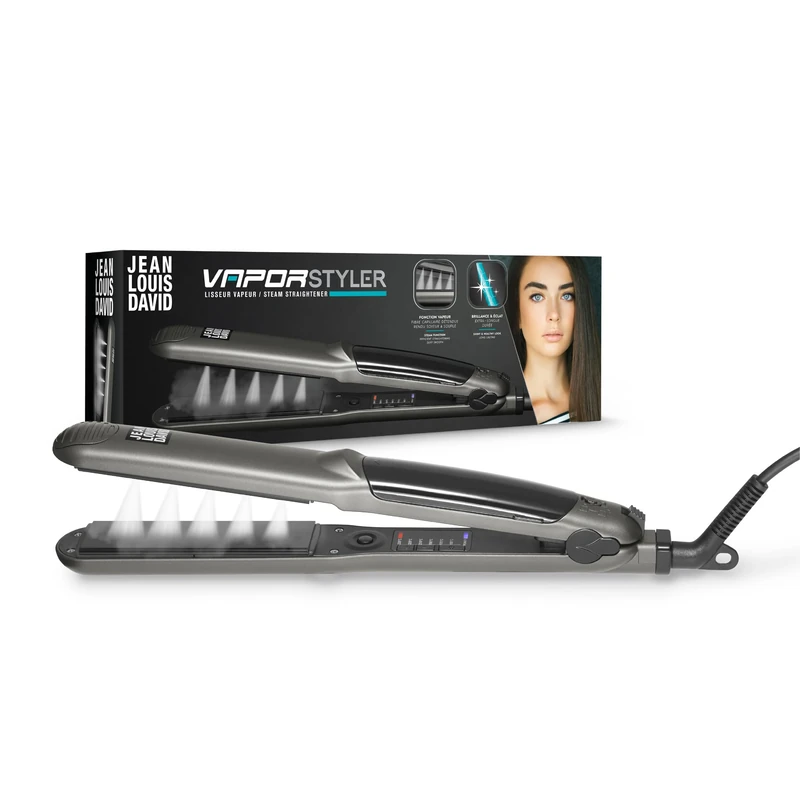 JEAN LOUIS DAVID - Steam Straightener Jld Vapor Styler - Adjustable Steam - Extra Fine Ceramic Tourmaline Plates - Integrated Tank - Professional Electric Heater - Image 1