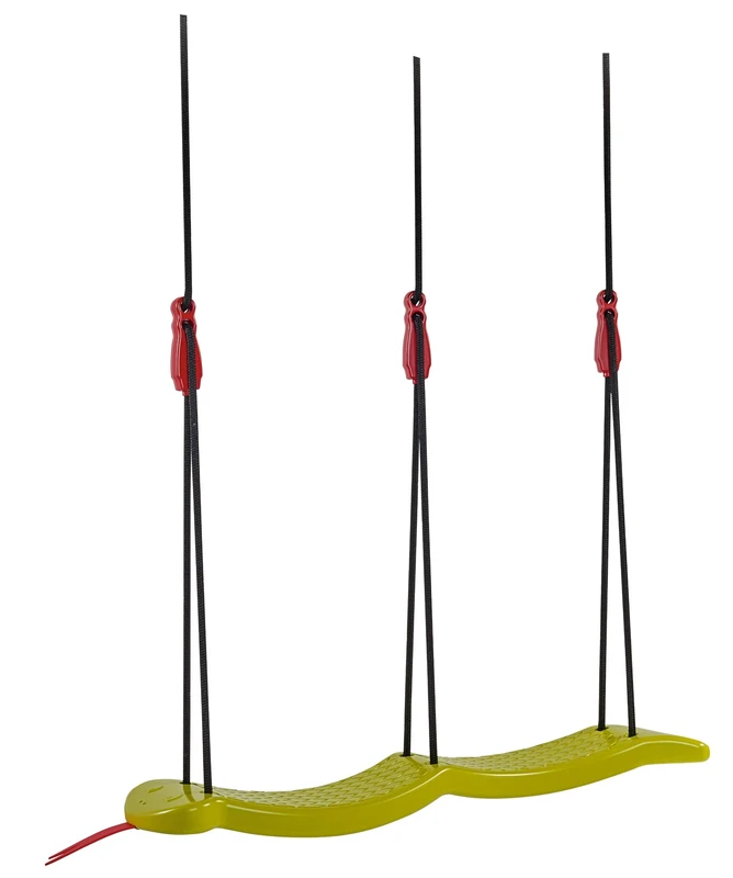 BIG spielwarenfabtik Big Snake Plastic Double, Maximum Load 50 kg, Mounted Swing, Height-Adjustable Ropes, for Children from 5 Years, Green