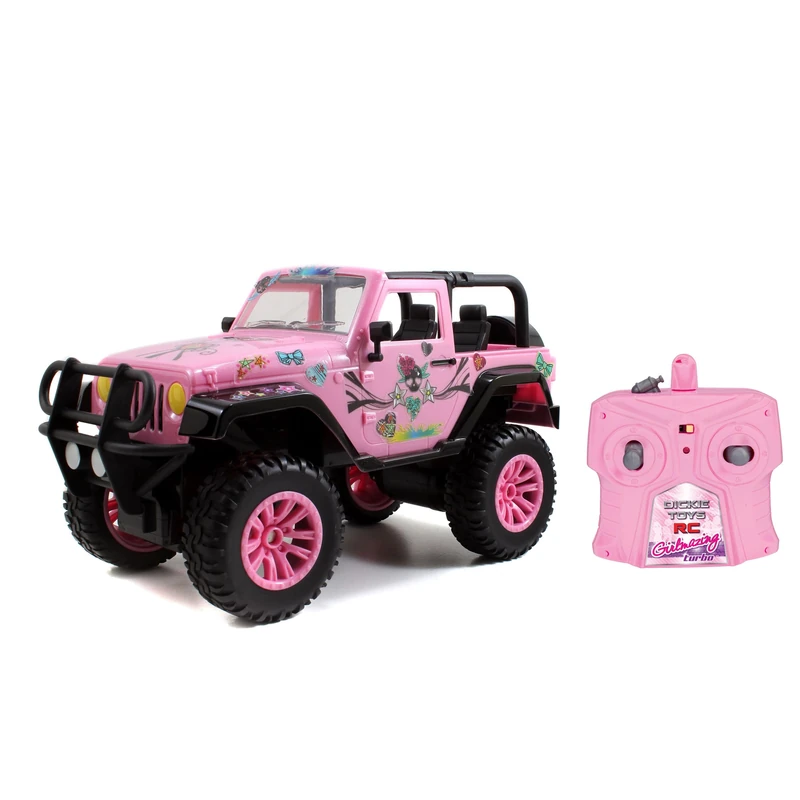 Dickie Toys RC Girlmazing Jeep 1:16, Pink, 2 Channel Radio Control, 6 km/h, for Children over 6 years, Includes Stickers & Space Themed Toy Car - Image 1