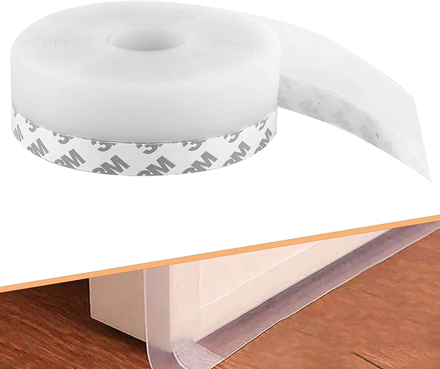 Silicone Seal Strip Door Strip Bottom 8M/26FT 35MM, E-PROUSE Silicone Door Sealing Strip Self Adhesive Dustproof Weatherproof