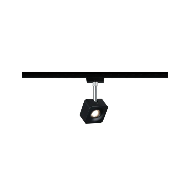 Paulmann 96923 Cube URail LED Individual spot 540lm 8W 2700K dimmable 230V Black matt, Chrome Rail System