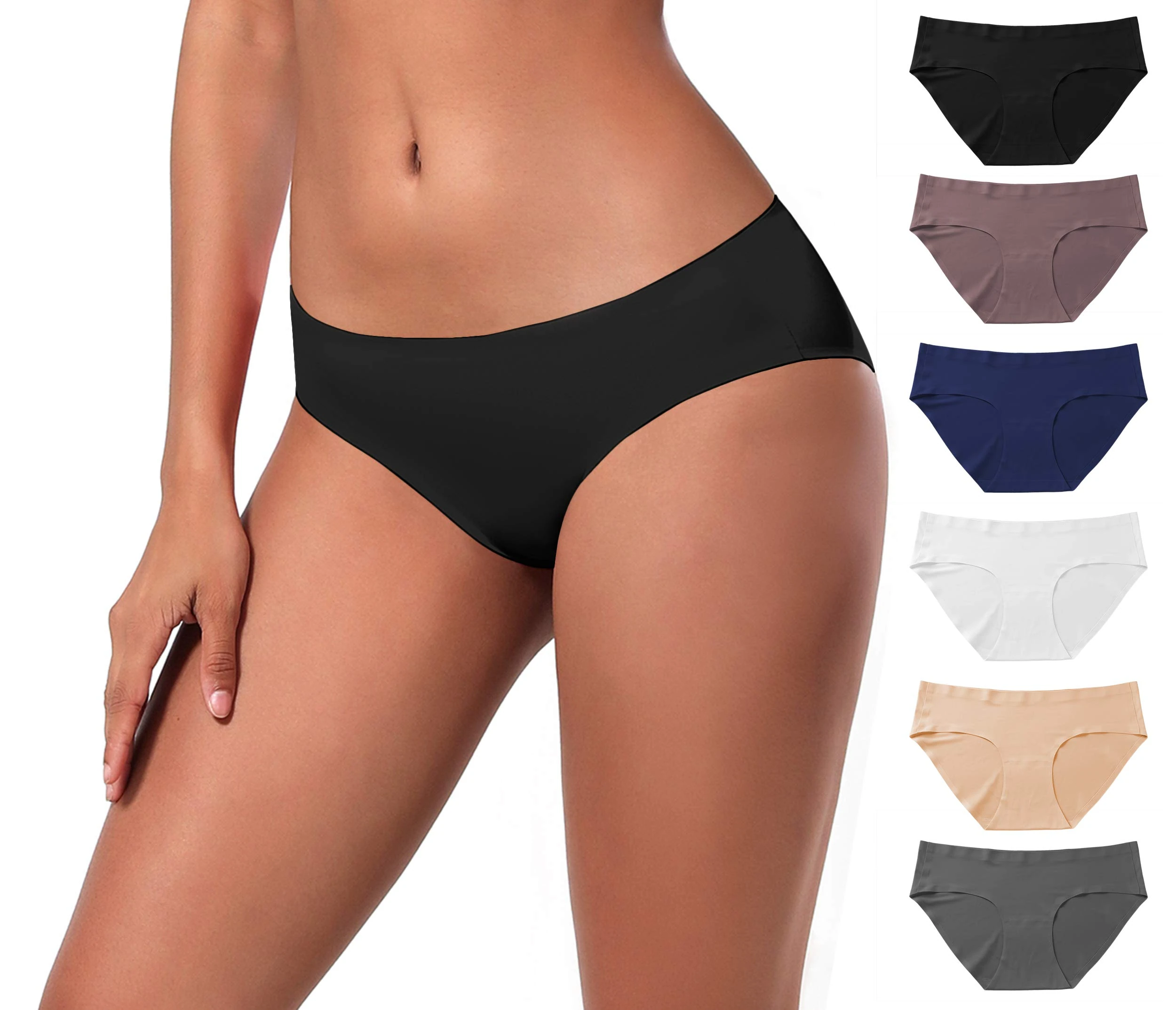BUBBLELIME XS-XXL Sexy Bikini Panties Women’s Low Rise String Soft Breathable Underwear Bonded No Show (6 Pack&3 Pack&1 Pack), 6 Pack (6 Different Colors)_panties, S