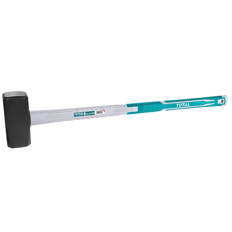 Total - Mason's Hammer | 5 kg and 900 mm Length | Suitable for Construction | High Impact Resistance | Forged Carbon Steel Square Head | Fibreglass Handle