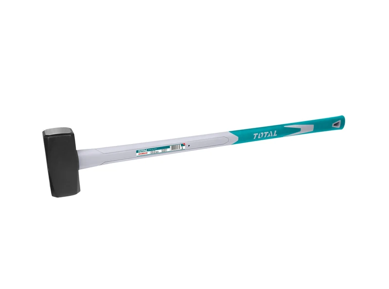 TOTAL - Mason's Mace | 4kg and 900mm Long | Ideal for Construction | High Impact Resistance | Forged Carbon Steel Square Head | Fibre Handle
