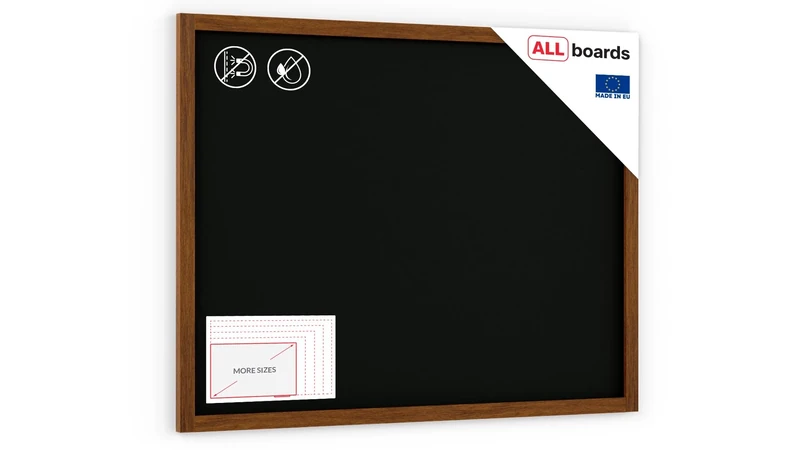 ALLboards Chalkboard with Varnished Wooden Frame 120x90cm, Chalk Writing Board, Blackboard