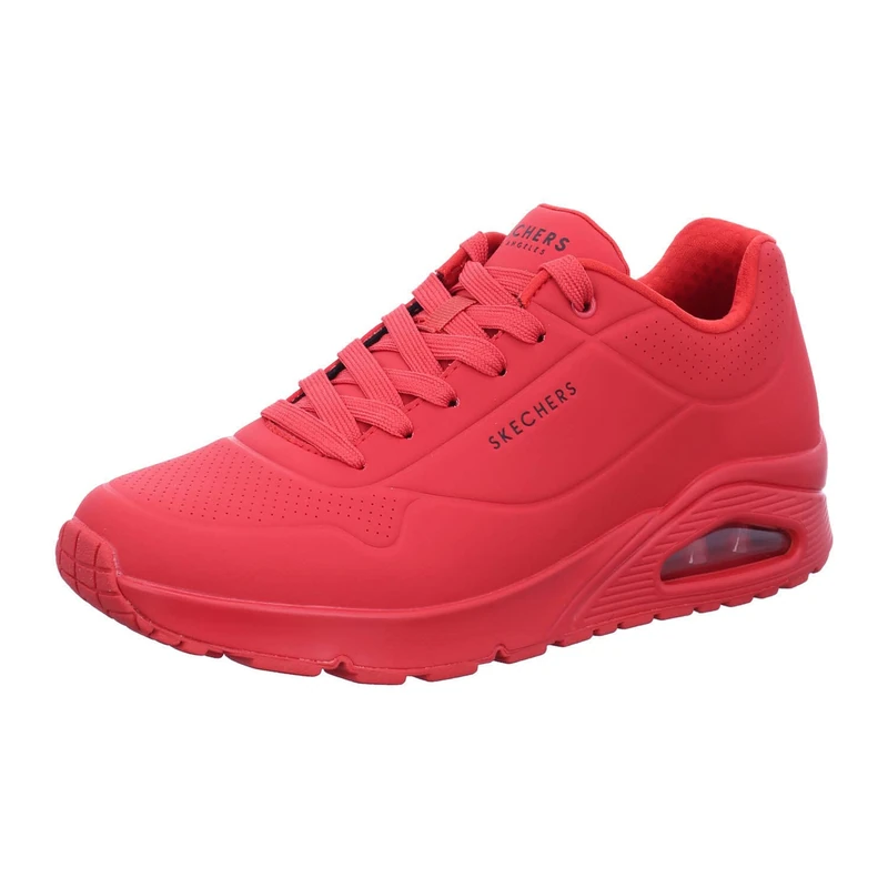 Skechers Men's Uno Stand On Air Trainers, Red Durabuck / Mesh, 13 UK