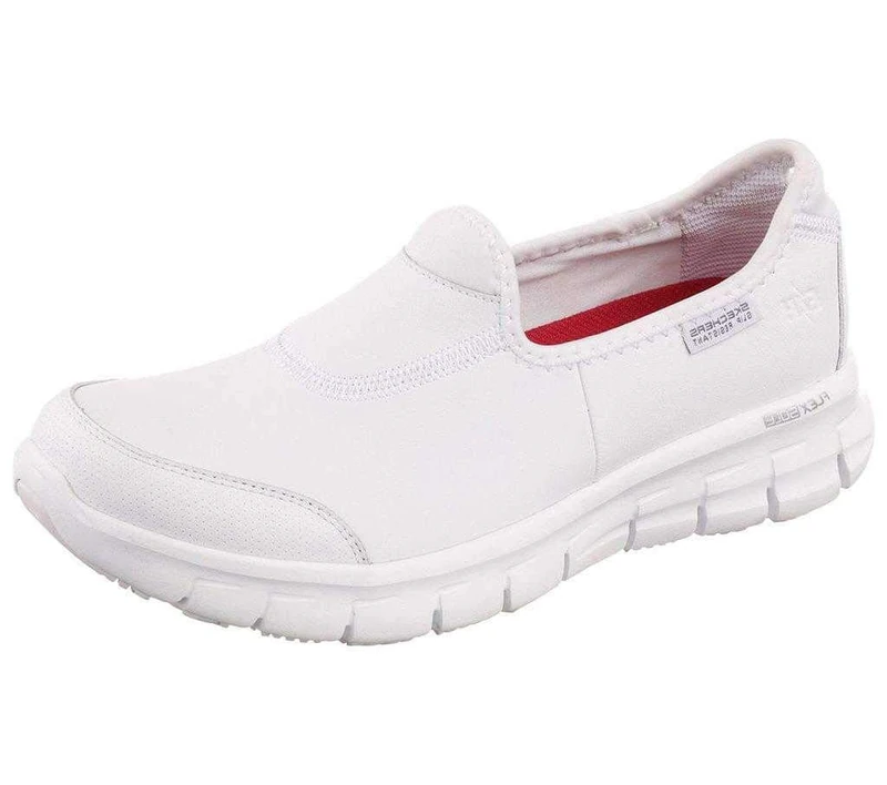 Skechers Women's Sure Track Health Care Professional Shoe, White , 2.5 UK medium