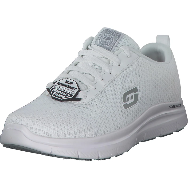 Skechers Men's Flex Advantage - Bendon SR Sneaker,White Mesh Water and Stain Repellent Treatmen,10.5 UK