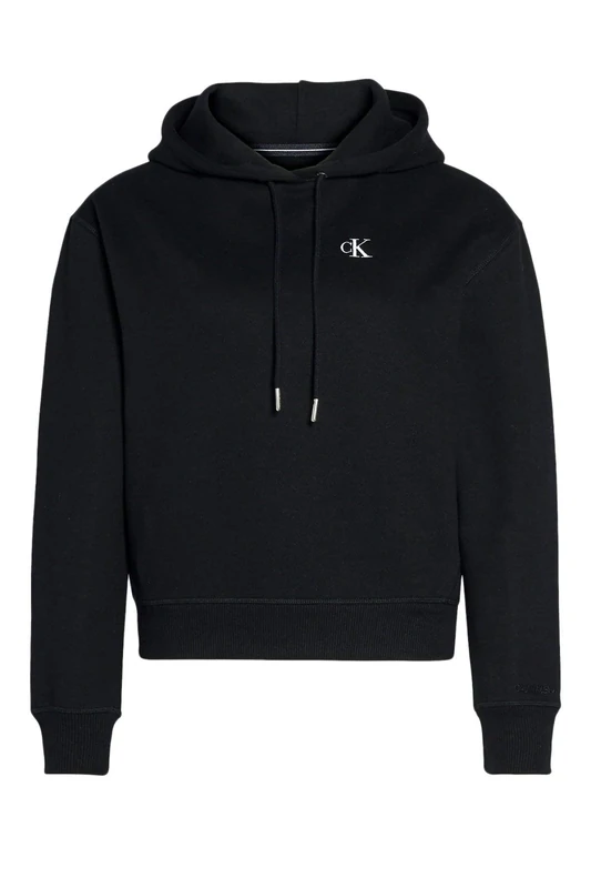 Calvin Klein Jeans Women Sweatshirt Ck Embroidery no Hood, Black (Ck Black), L