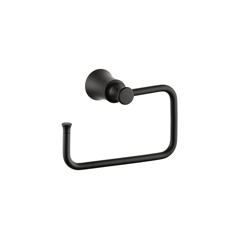 hansgrohe Towel Ring 8-inch Transitional Towel Holder in Matte Black, 04786670