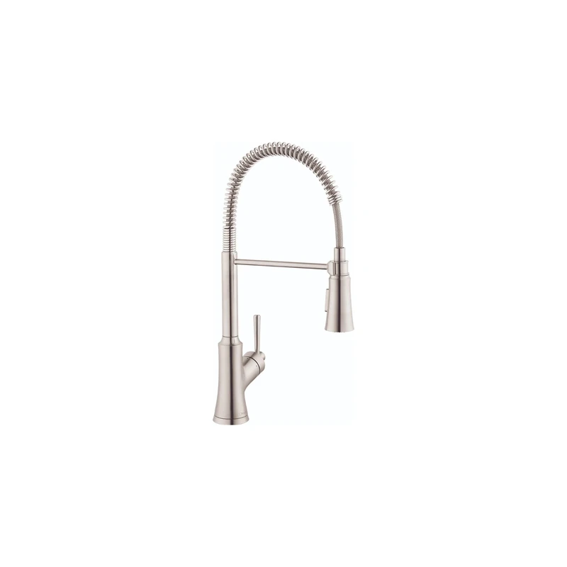 hansgrohe Joleena Stainless Steel Commercial Kitchen Faucet, Kitchen Faucets with Pull Down Sprayer, Faucet for Kitchen Sink, Stainless Steel Optic 04792800 19.3-Inches Tall