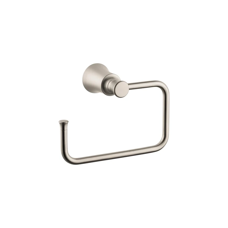 hansgrohe Joleena Towel Ring 8-inch Transitional Towel Holder in Brushed Nickel, 04786820
