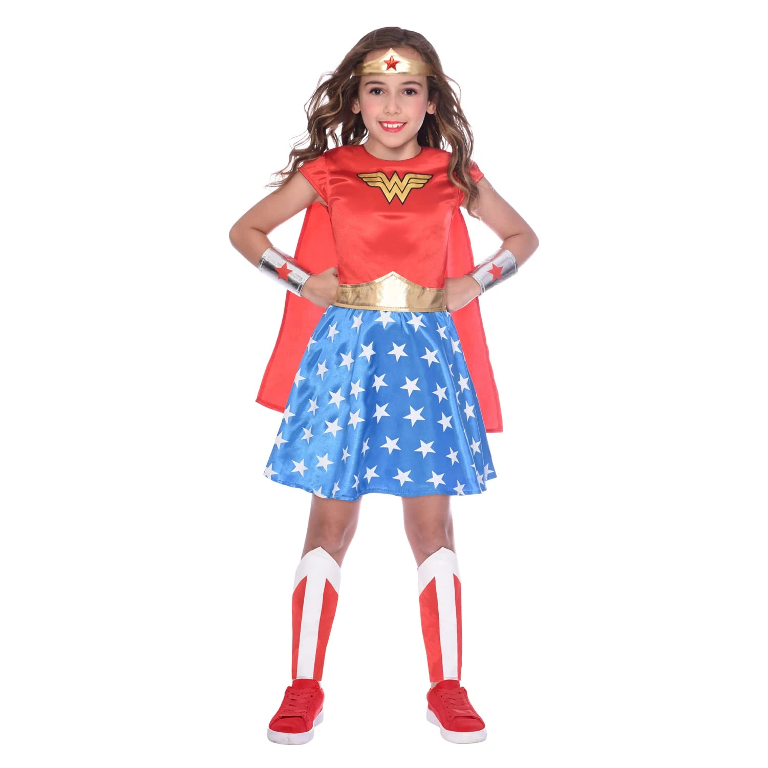 Amscan 9906083 - Kids Official Warner Bros. DC Comics Wonder Woman Classic Fancy Dress Costume Age: 6-8 Yrs