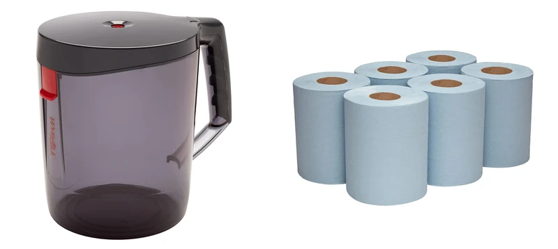 WypAll Reach Portable Centrefeed Dispenser 6221- 1 Wiper Dispenser + WypAll L10 Service & Retail Wiping Paper 6220 - 6 Centrefeed Rolls