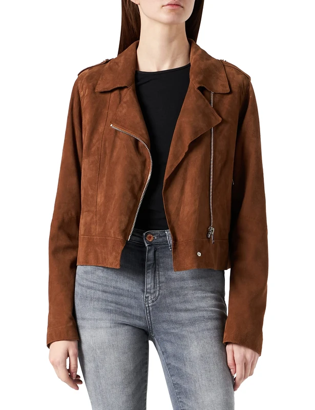 Oakwood Women's Zulina Leather Jacket, Brown Cognac, M
