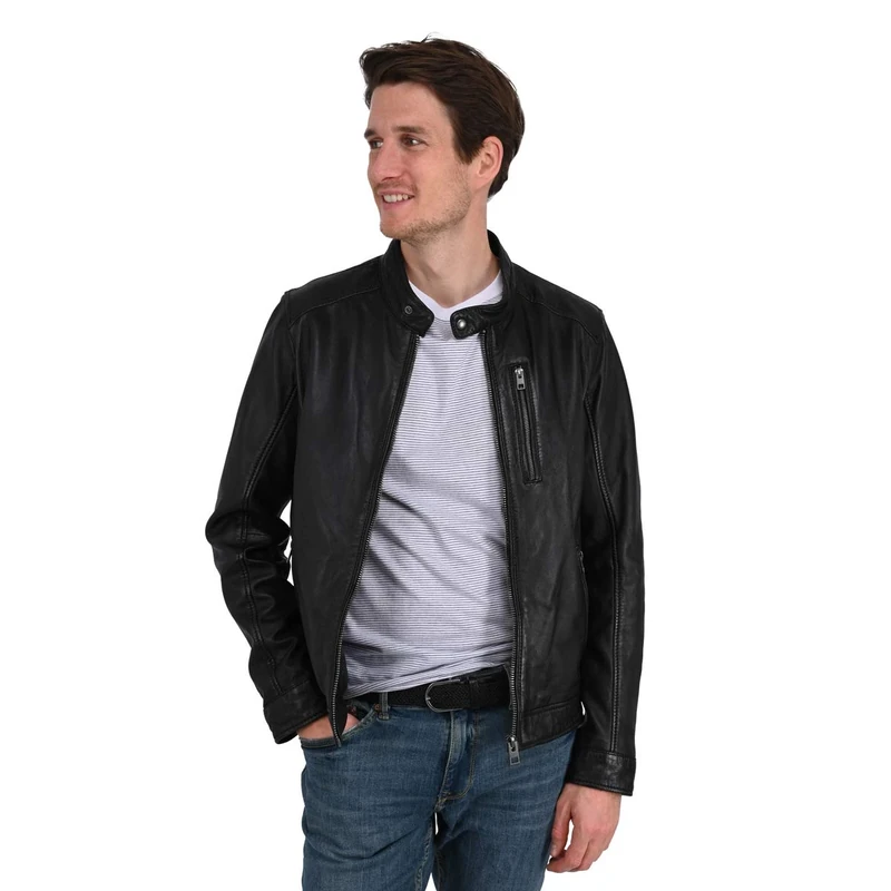 Oakwood Men's Agent Leather Jacket, Noir, X-Large
