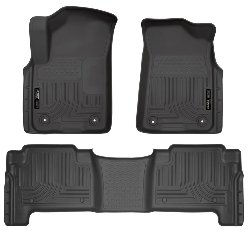 Husky Liners Weatherbeater Floor Mats | Fits 2019-2024 Infiniti QX80/Nissan Armada | Front & 2nd Row, 3-pc Black - 95671