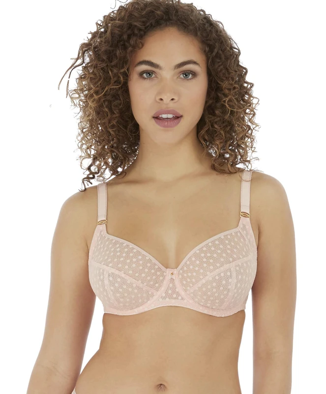 Freya Women's Starlight Underwire Side Support Bra Plunge, Sheer, Rosewater, 34J US