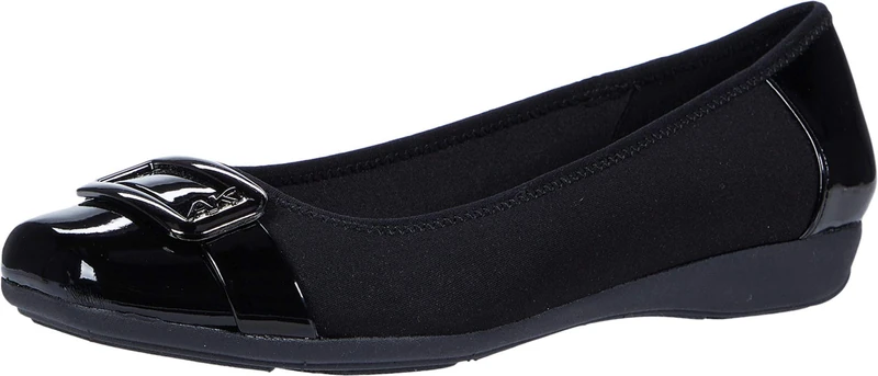 Anne Klein Women's Ulivera Ballet Flat, Black, 3 UK