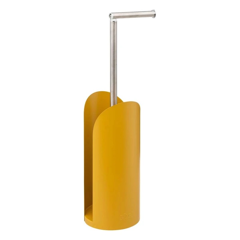 Five Toilet Roll Holder with Metal Reserve, Yellow - Image 1