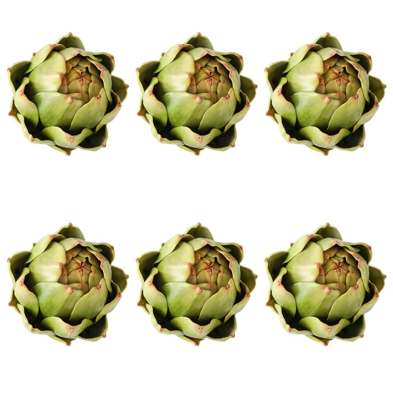 GiftYou [6-Pack] Large Artificial Artichoke Fake Vegetables and Fruits for Kitchen Decorations (Green) - Image 1