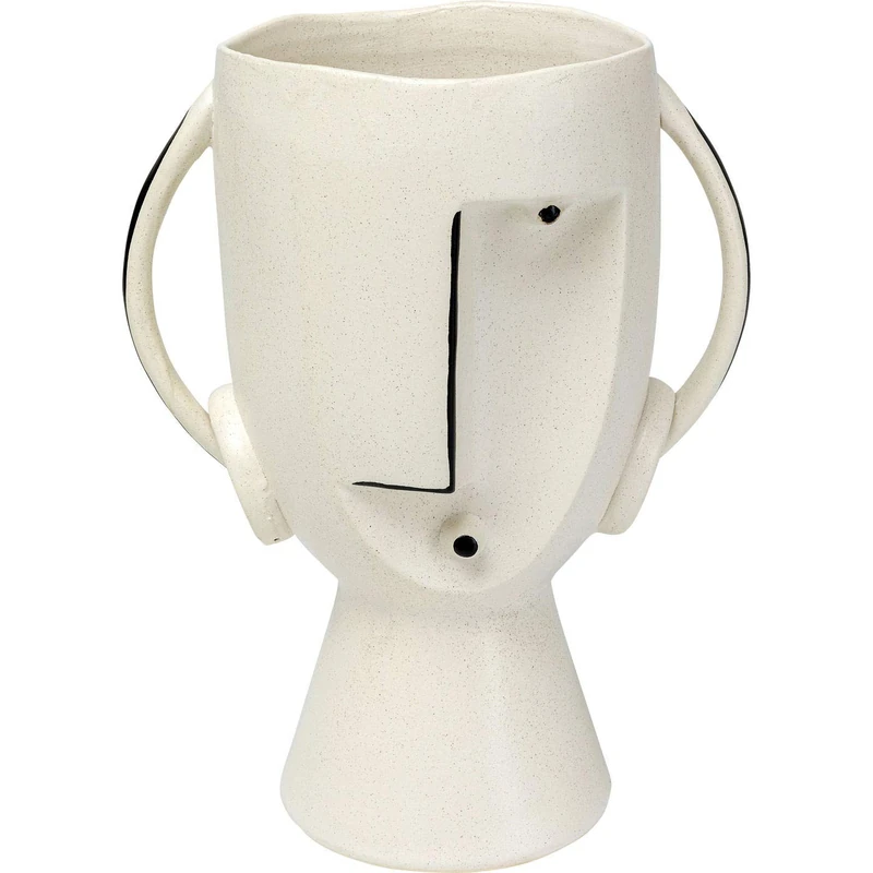 Kare Design Vase Face Pot 30, Decorative Ceramic Vase, Modern, for Flowers, Pampas Grass, Room Decor, Home Decor, Table Decoration for Living Room, Bedroom, Home Office, 30x23x16 cm (H/W/D)