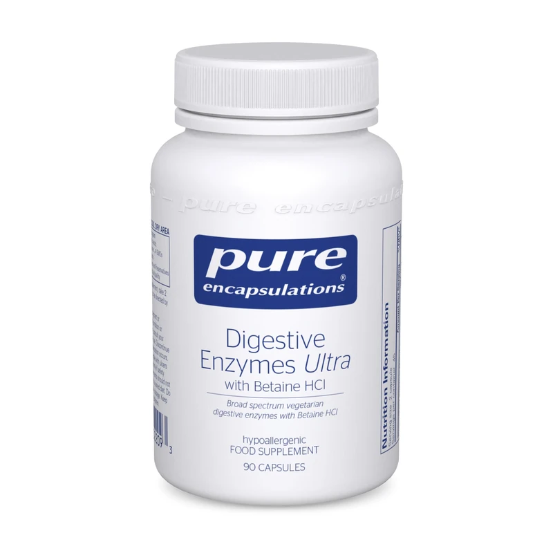 Pure Encapsulations Digestive Enzymes Ultra with Betaine HCl - Vegetarian Digestive Enzymes - Lactose, Protein & Fat Digestion - 90 Capsules