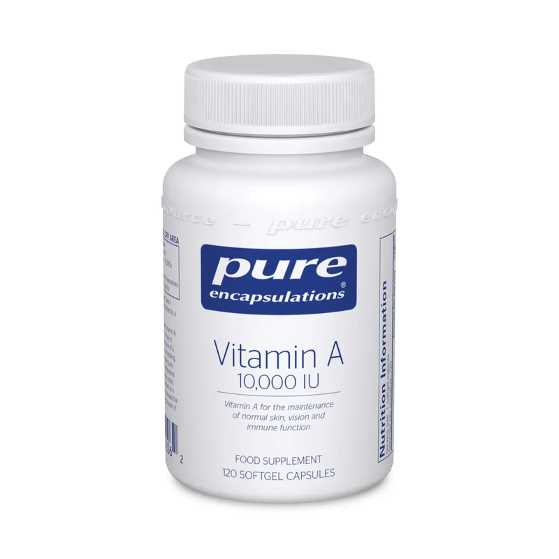 Pure Encapsulations Vitamin A 10,000 IU - Cod Liver Oil - Supports The Maintenance of Normal Skin, Vision and Immune Function - 120 Softgel Capsules