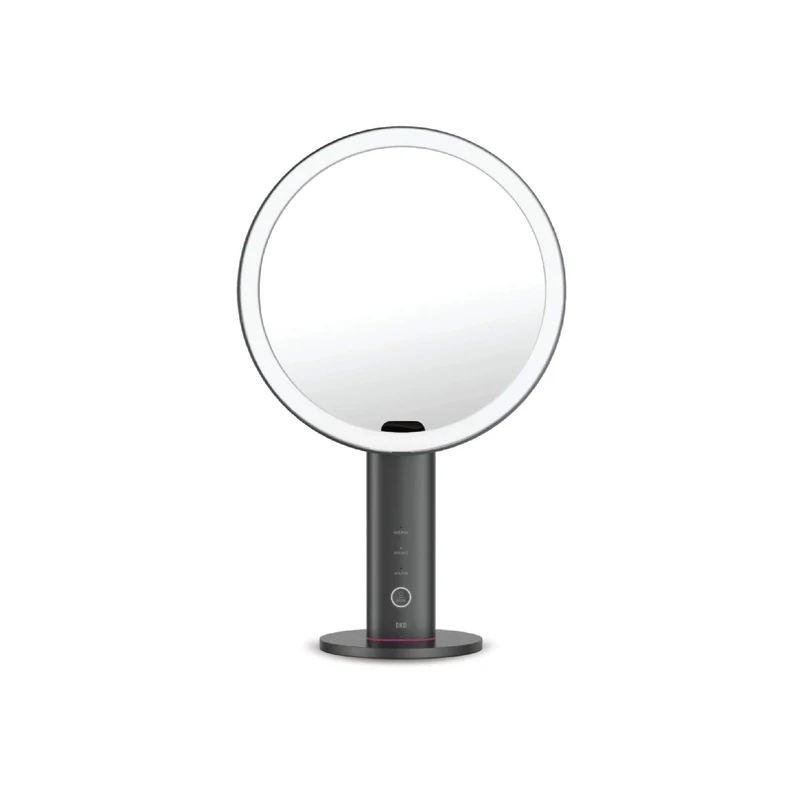 EKO iMira Ultra Clear 8" Lighted Makeup Mirror, Sensor with 3 Light Tones, Adjustable Brightness and Angle, Rechargeable LED Gift for Women, Dark Grey