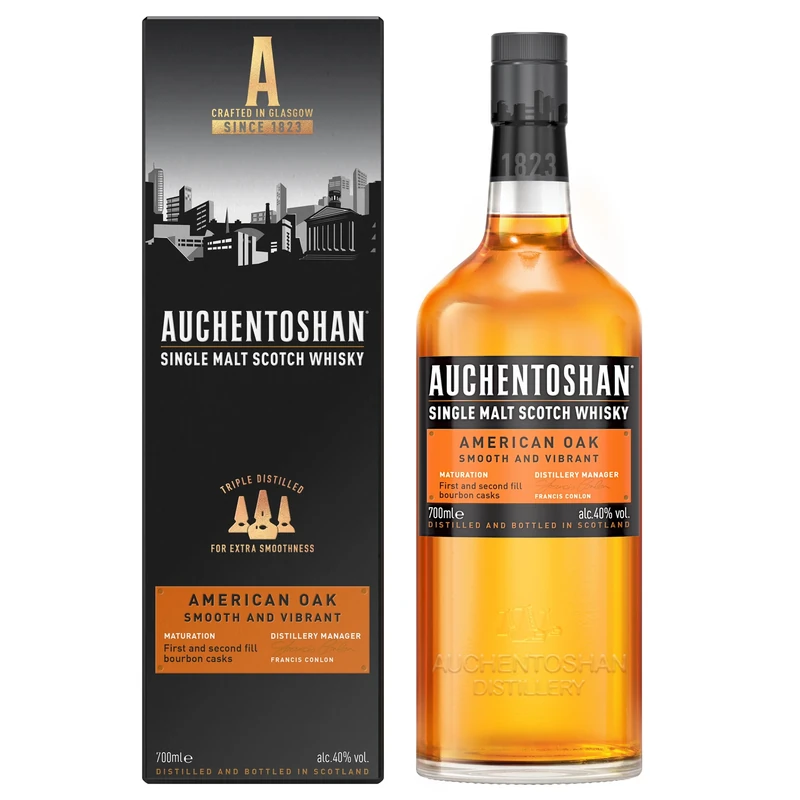 Auchentoshan American Oak | Scotch | Lowland | Single Malt Whisky | Smooth and Vanilla | Oak Cask Matured | 40 Percent ABV | 70 cl, Packaging May Vary