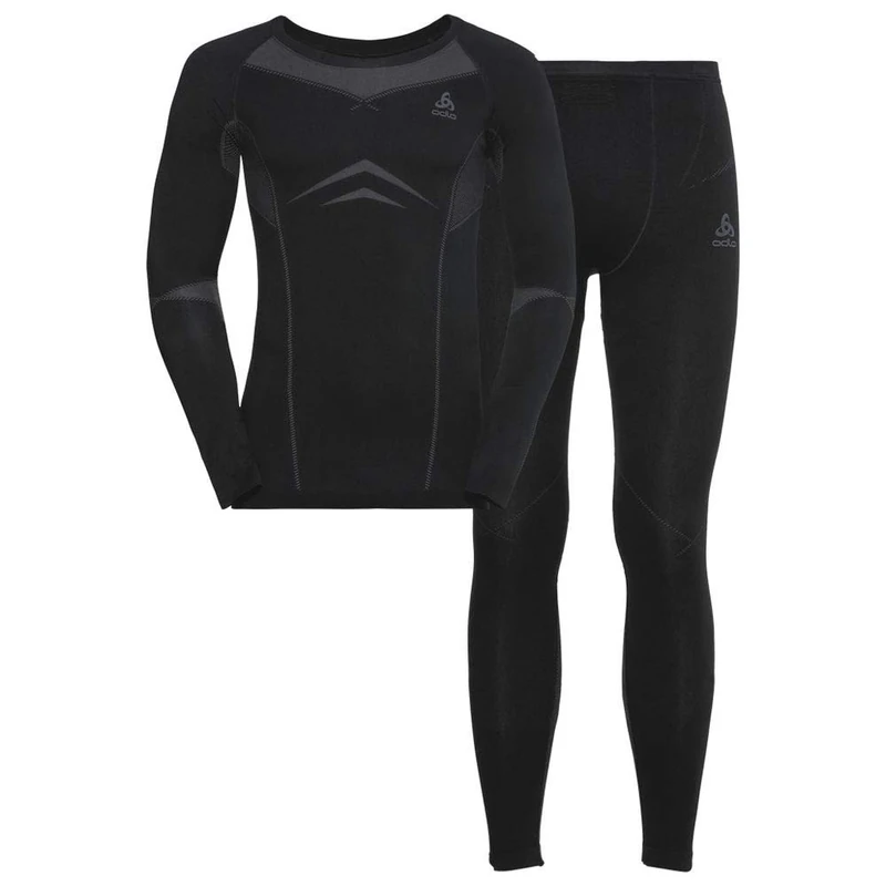 Odlo Fundamentals Performance Warm Men's Functional Underwear Set, black - odlo graphite grey, S