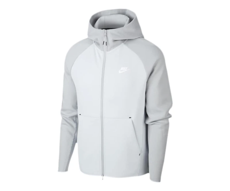 Nike M Nsw Tch Flc Hoodie Fz Sweatshirt - Pure Platinum/Light Smoke Grey/(White), 4XL-T