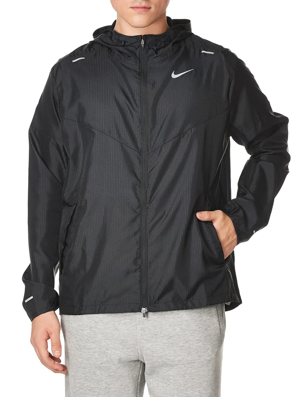 Nike M Nk Windrunner Jkt Sport Jacket - Black/Black/(Reflective Silver), 2XL-T