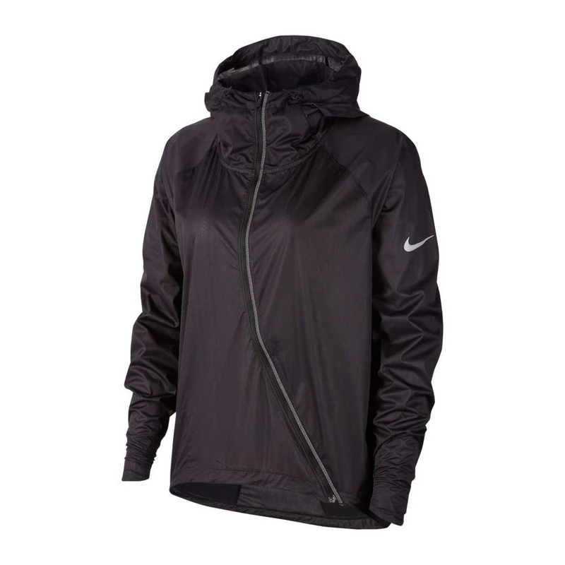 Nike W Nk SHLD JKT Hd Runway Sport Jacket - Black/(Reflective Silver), M