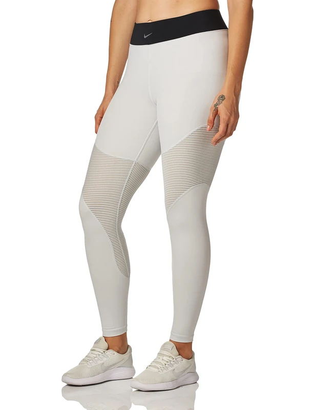 Nike W Np Aeroadpt Tight Sport Trousers - Photon Dust/Black/(Metallic Silver), M