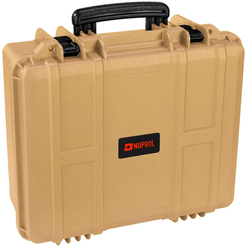 Nuprol Waterproof Hard Case - Equipment Case (49 x 43 x 21cm) with Pluck Foam (Tan)