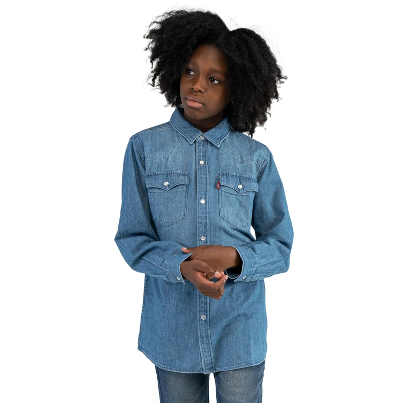 Levi's Kids Barstow Western Shirt Boys, Turquoise 14 Years - Image 1