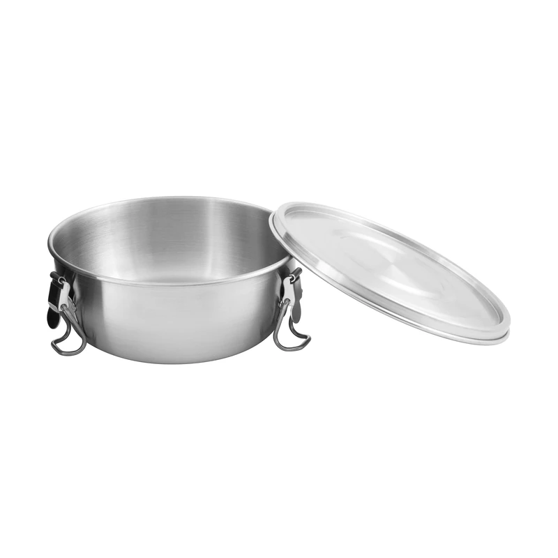 Tatonka Food Bowl 0.5 L - Stainless Steel Food Container/Bowl - With Lid, Clip Fasteners and 500 ml Volume
