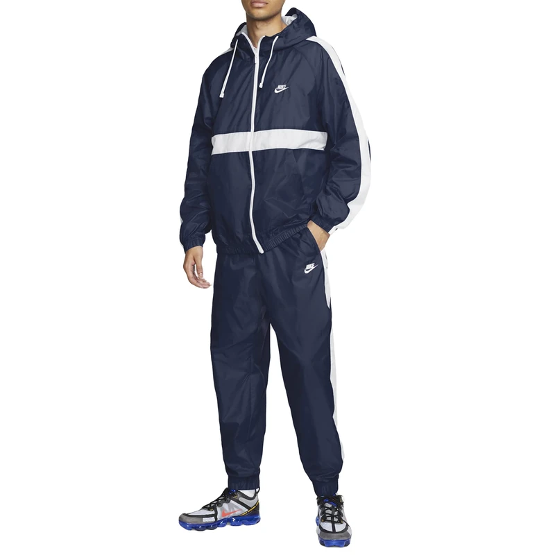 NIKE Men's M Nsw Ce Trk Hd Wvn Tracksuit, midnight navy/White/Midnight navy/(white), XS UK