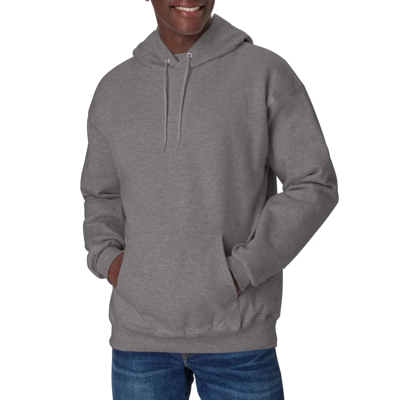 Hanes Men's Ultimate Cotton Hooded Sweatshirt, Oxford Gray, XXL