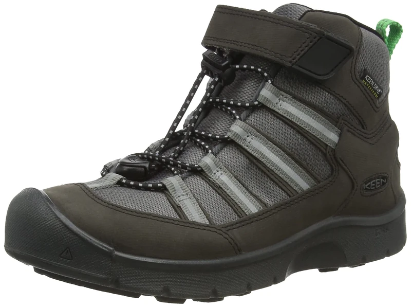KEEN Little Kid's Hikeport 2 Sport Mid Height Waterproof Hiking Boot, Black/Irish Green, (Little Kid's) 7 UK/ 24 EU