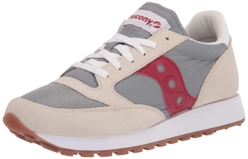 Saucony Women's Jazz Original Vintage Trainers, Cream Grey Red, 4.5 UK
