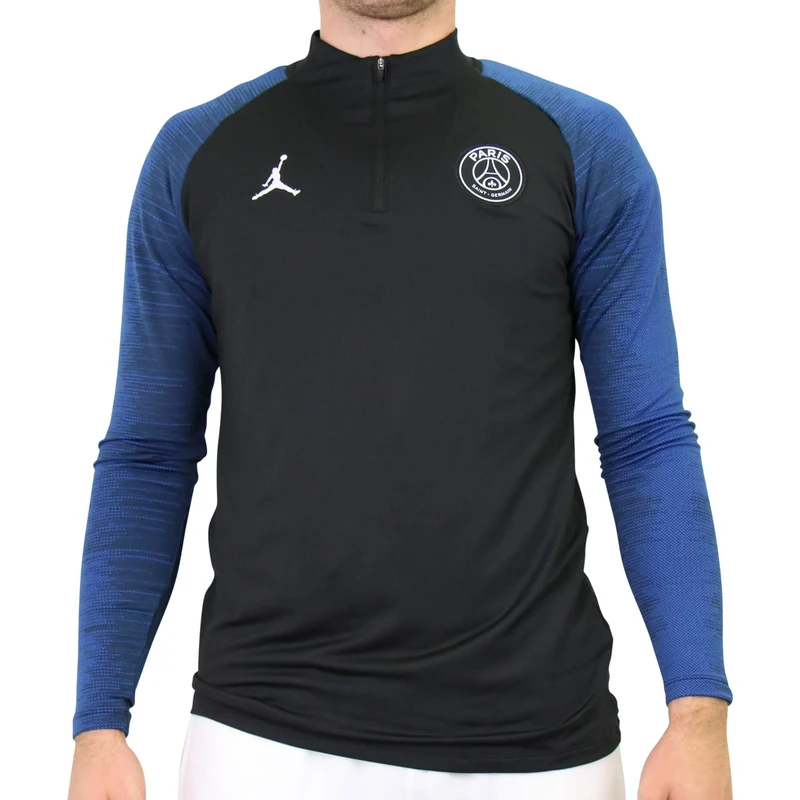 Nike PSG M Nk Dry Strk Dril Top 4Th Long Sleeved T-Shirt - Black/Hyper Cobalt/(White) (No Sponsor-PLYR), XXX-Large