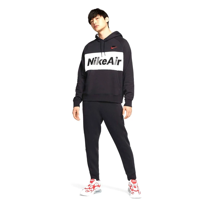 Nike M Nsw Air Pant FLC Sport Trousers - Black/Black/Black/(University Red), XX-Large