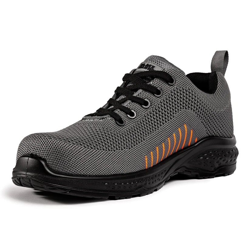 Black Hammer Safety Trainers Mens Composite Toe | Lightweight, Slip & Puncture Resistant, Comfortable Professional Grade Trainer Work Shoe S1P SRC 2222 (10 UK,Grey) - Image 1